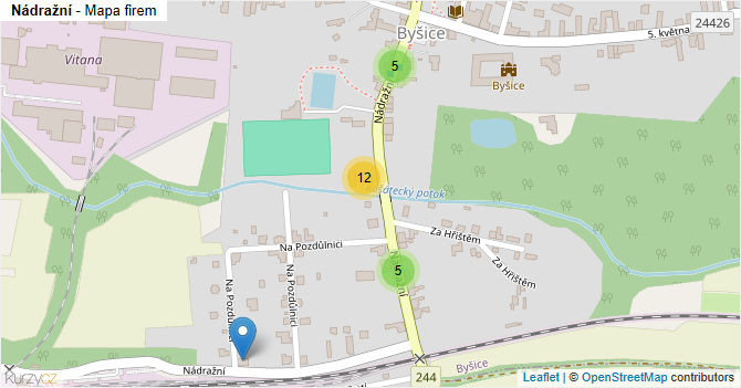 Nádražní - mapa firem