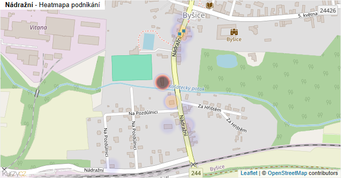 Nádražní - mapa podnikání