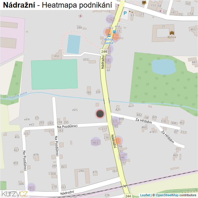Mapa Nádražní - Firmy v ulici.
