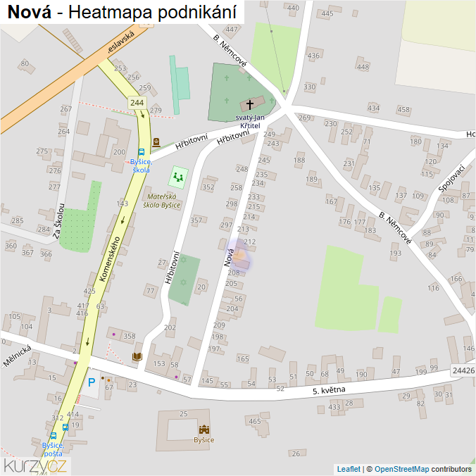 Mapa Nová - Firmy v ulici.