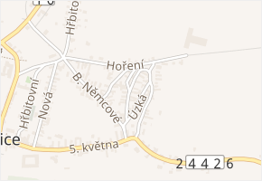 Střední v obci Byšice - mapa ulice