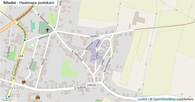 Střední - mapa podnikání