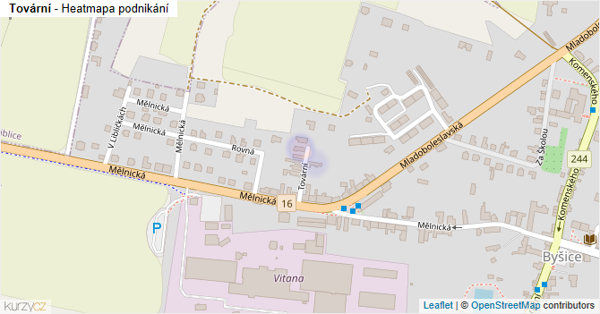 Tovární - mapa podnikání