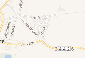 Úzká v obci Byšice - mapa ulice