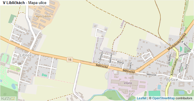 V Libličkách - mapa ulice