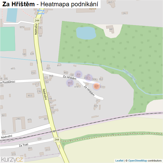 Mapa Za Hřištěm - Firmy v ulici.
