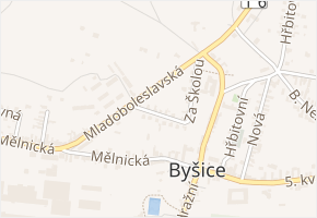 Za Školou v obci Byšice - mapa ulice