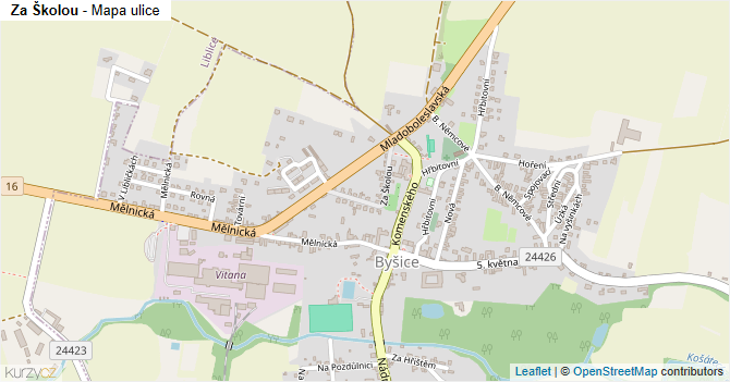 Za Školou - mapa ulice