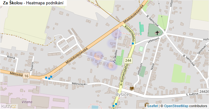 Za Školou - mapa podnikání