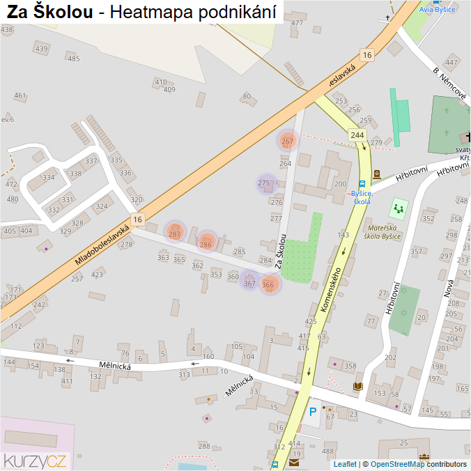 Mapa Za Školou - Firmy v ulici.