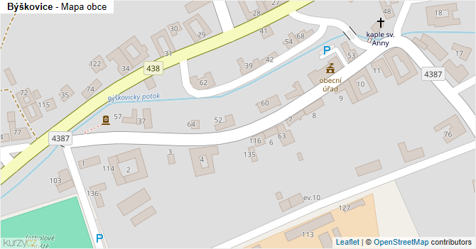 Býškovice - mapa obce