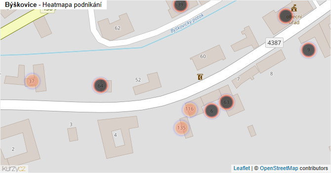 Býškovice - mapa podnikání