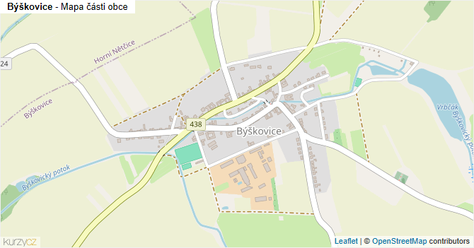 Býškovice - mapa části obce