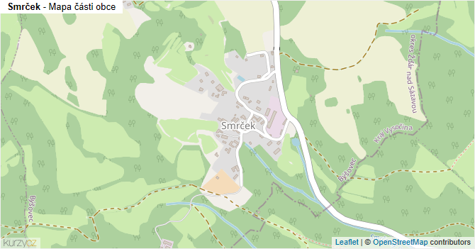 Smrček - mapa části obce