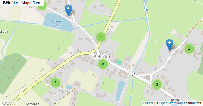 Bělečko - mapa firem