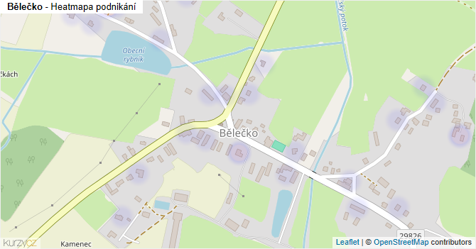Bělečko - mapa podnikání