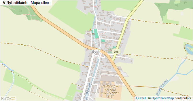 V Rybníčkách - mapa ulice