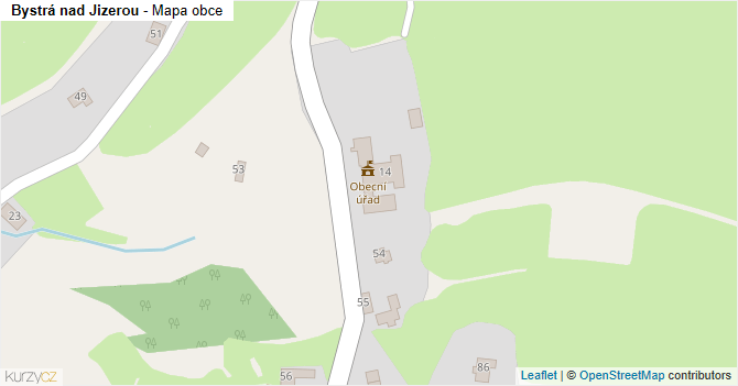 Bystrá nad Jizerou - mapa obce