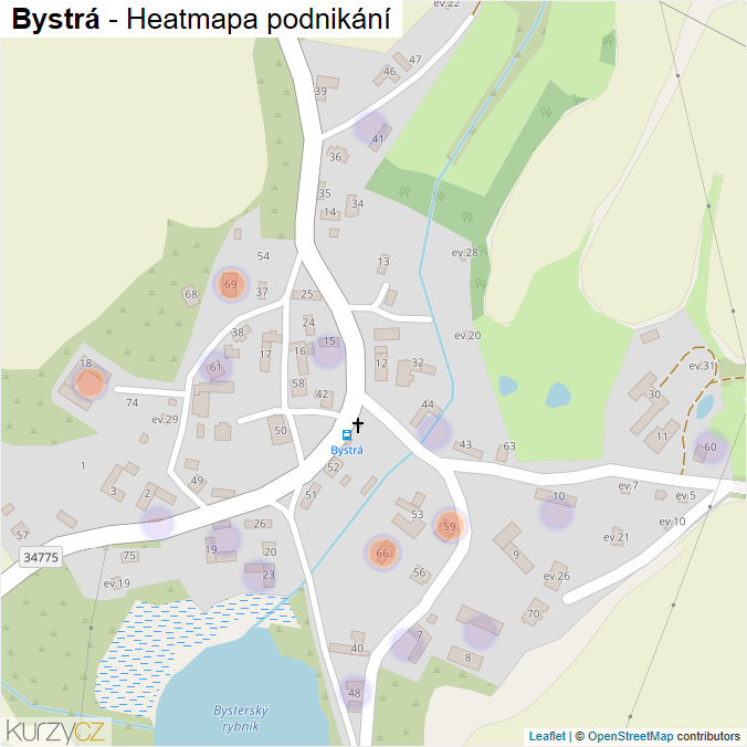 Mapa Bystrá - Firmy v části obce.