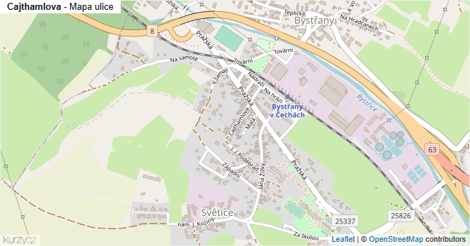 Cajthamlova - mapa ulice
