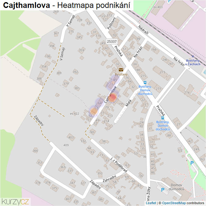 Mapa Cajthamlova - Firmy v ulici.