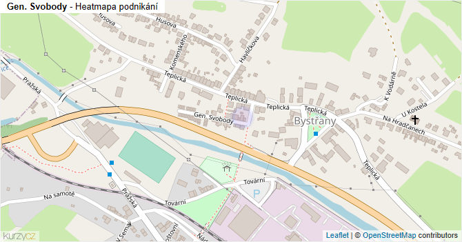 Gen. Svobody - mapa podnikání