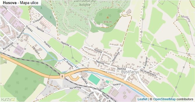 Husova - mapa ulice
