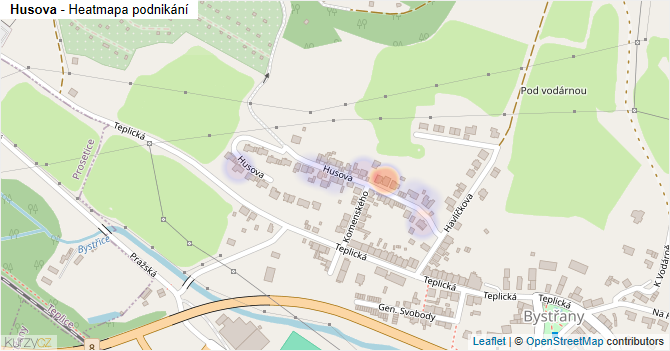 Husova - mapa podnikání