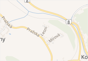 Lesní v obci Bystřany - mapa ulice