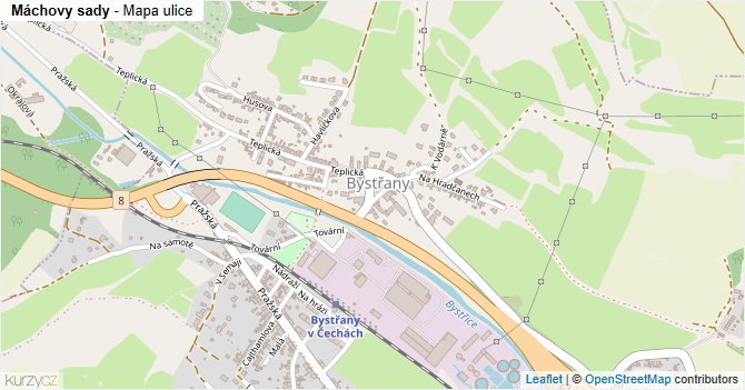 Máchovy sady - mapa ulice