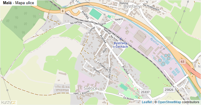 Malá - mapa ulice