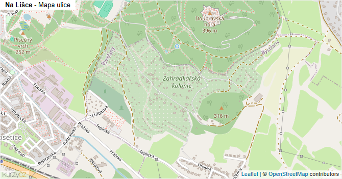 Na Lišce - mapa ulice
