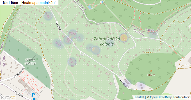 Na Lišce - mapa podnikání