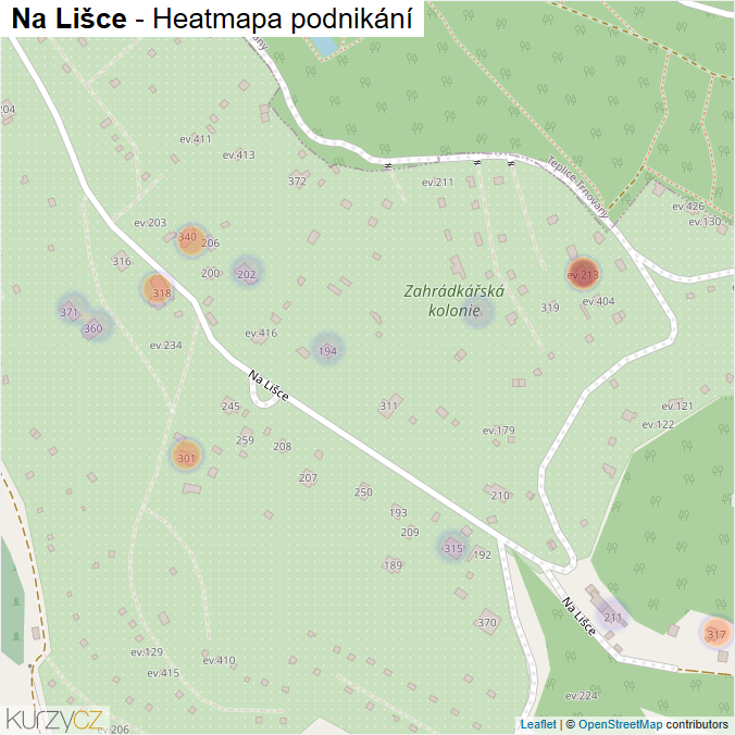 Mapa Na Lišce - Firmy v ulici.
