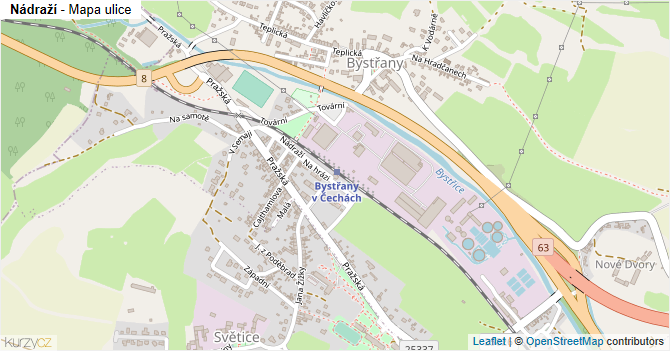 Nádraží - mapa ulice