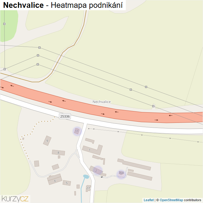 Mapa Nechvalice - Firmy v části obce.