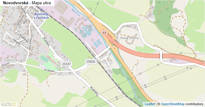 Novodvorská - mapa ulice