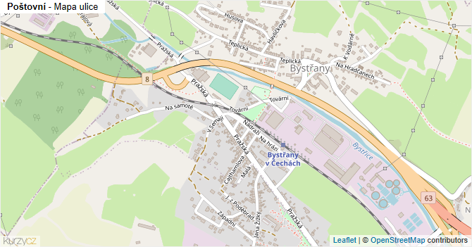 Poštovní - mapa ulice
