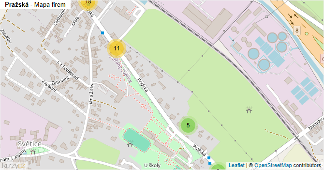 Pražská - mapa firem