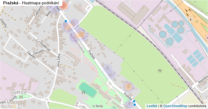 Pražská - mapa podnikání