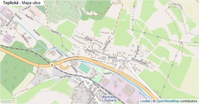 Teplická - mapa ulice
