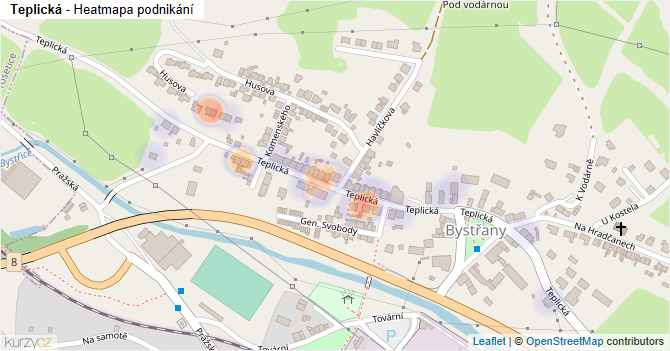 Teplická - mapa podnikání