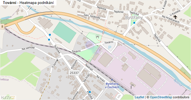 Tovární - mapa podnikání