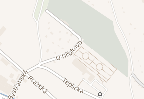 U hřbitova v obci Bystřany - mapa ulice