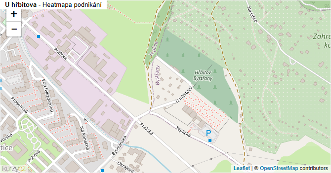U hřbitova - mapa podnikání