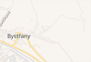 U Kostela v obci Bystřany - mapa ulice