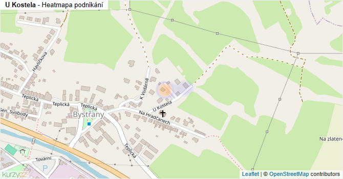 U Kostela - mapa podnikání