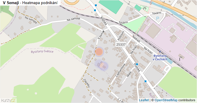 V Semaji - mapa podnikání