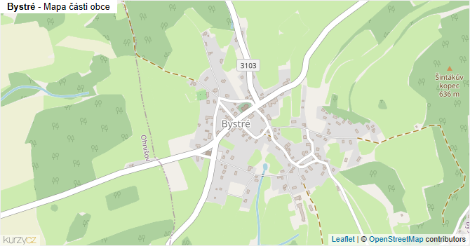 Bystré - mapa části obce