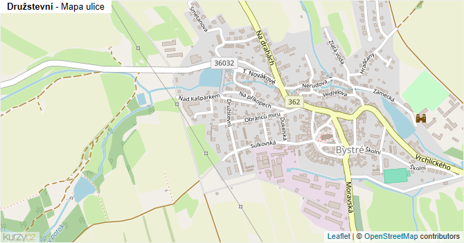 Družstevní - mapa ulice